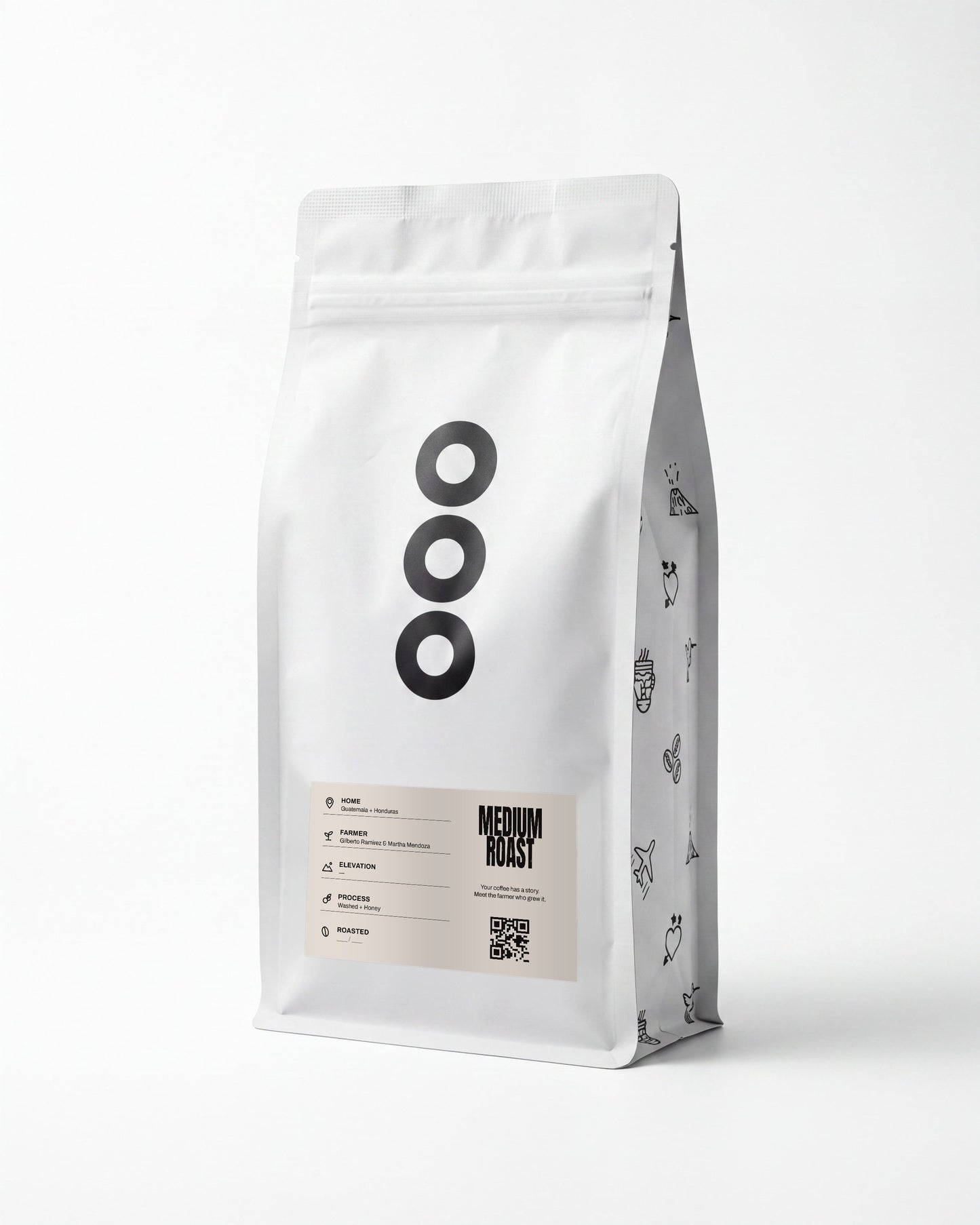 Dos Manos Blend — Lost & Found Coffee 12 oz bag, Paper label, medium roast, on white