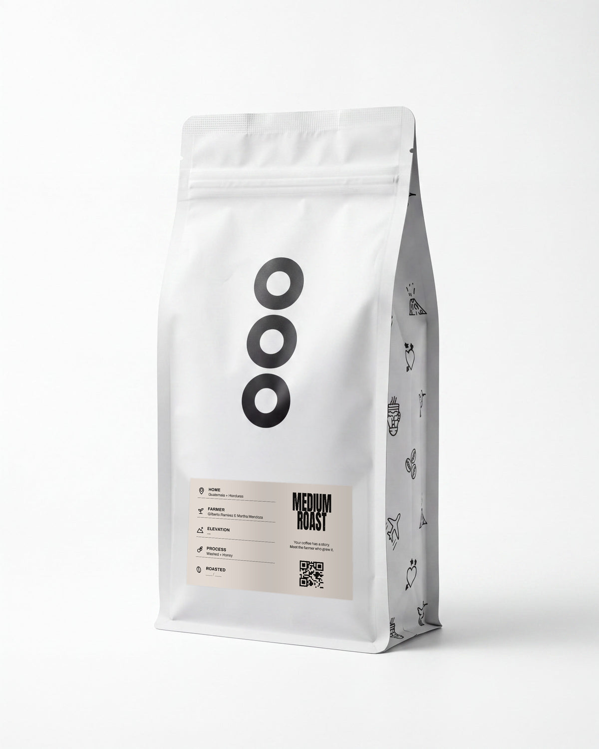 Dos Manos Blend — Lost & Found Coffee 12 oz bag, Paper label, medium roast, on white