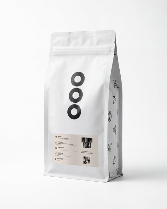 Dos Manos Blend — Lost & Found Coffee 12 oz bag, Paper label, medium roast, on white