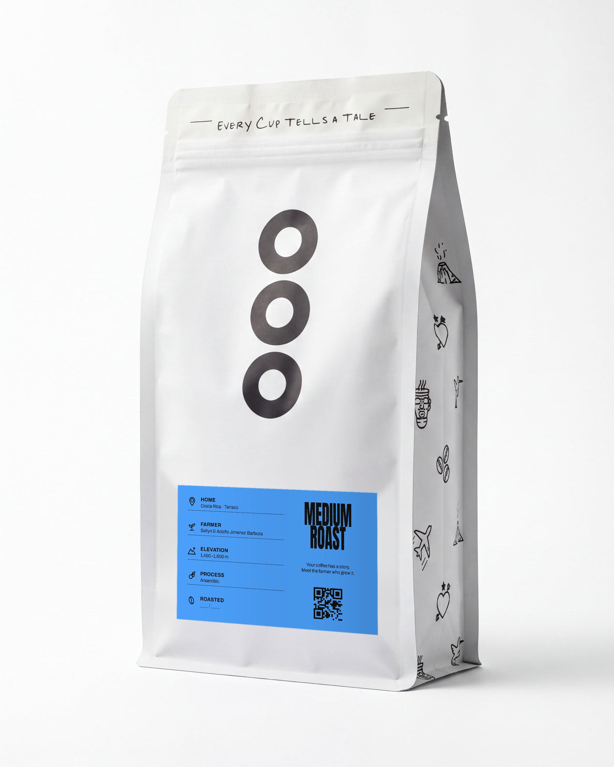 Seilyn's Anaerobic — Lost & Found Coffee 12 oz bag, Sunrise Blue label, medium roast, on white